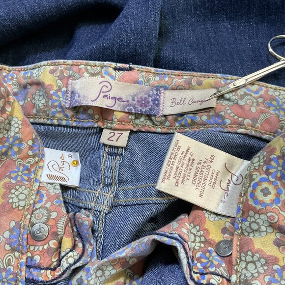 Paige Jeans Low Rise Flared Leg Dark Wash Bell Canyon (27) - Picture 5 of 8